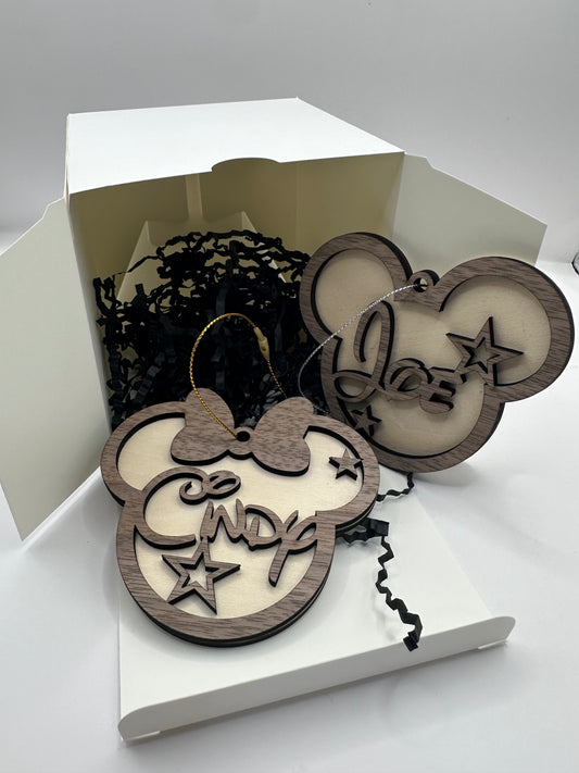 Mickey and Minnie Inspired Ornament