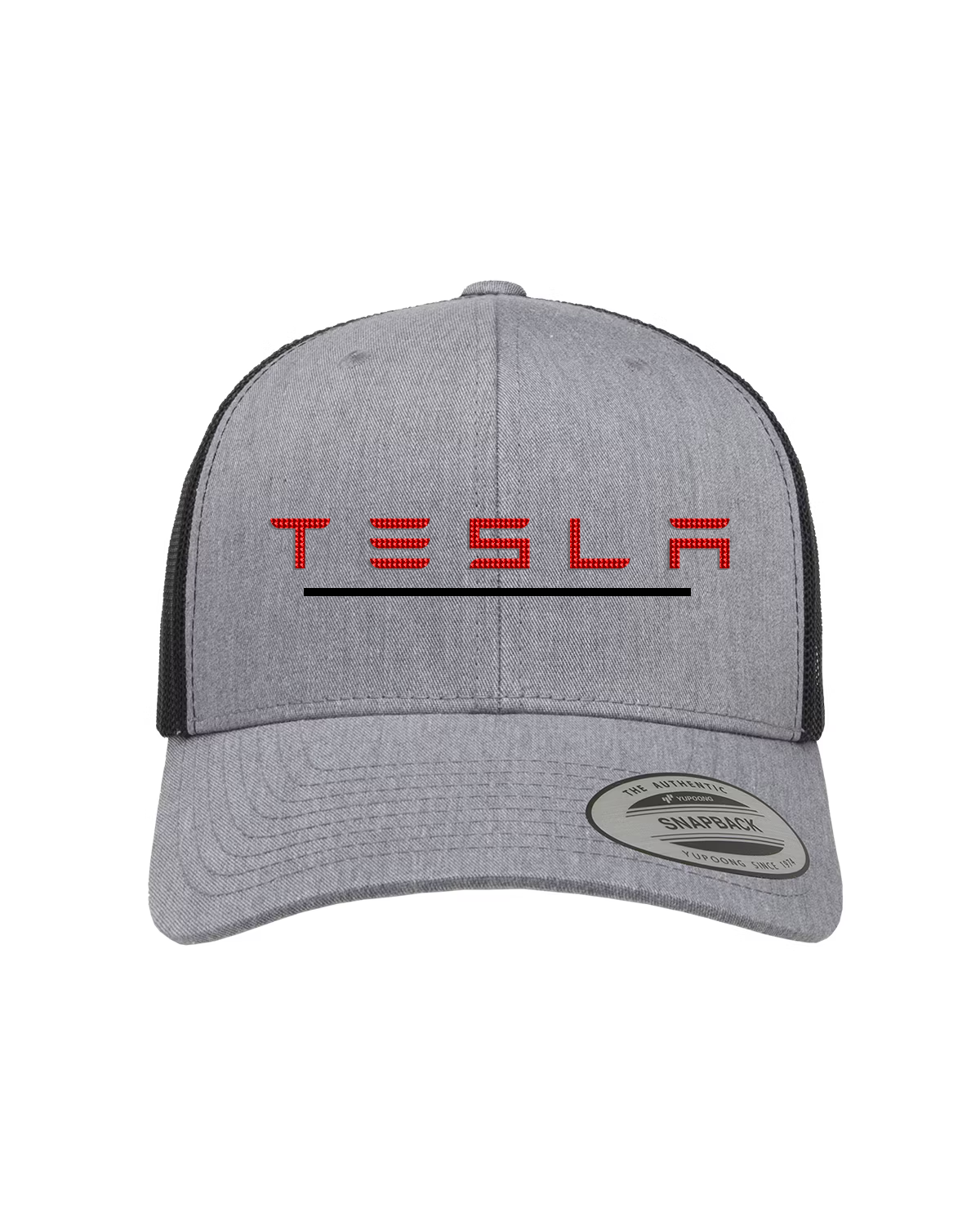 Tesla Cap Embroidered Logo on Heather 1 Line